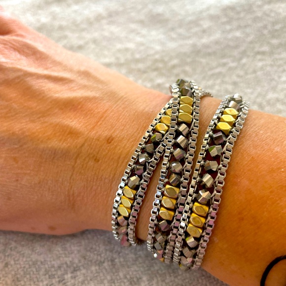 Stella & Dot Luna Wrap Bracelet- Mixed Metal - Picture 1 of 7